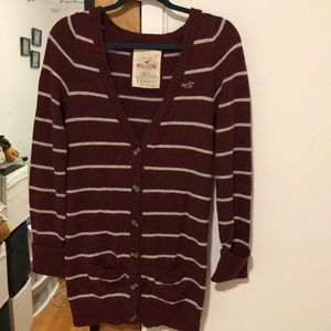 Striped V-neck cardigan